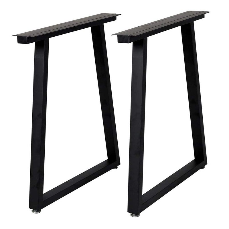 TIEOU Metal Legs for Table Trapezoid Shape 28" H Tall Industrial Table Legs Heavy Duty Metal Desk Legs Set of 2,Black - Image 2